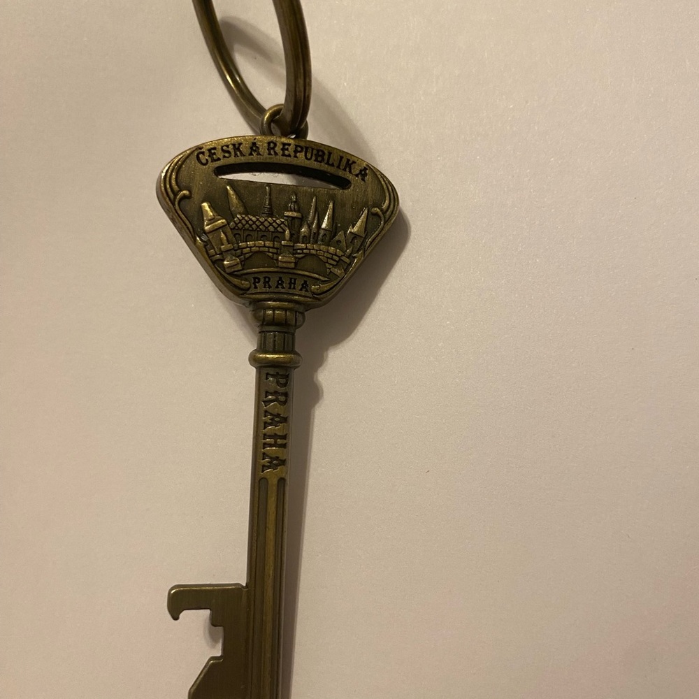 Czech Republic Praha Souvenir Key - Antique Brass Tone